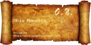 Obis Nanetta névjegykártya
